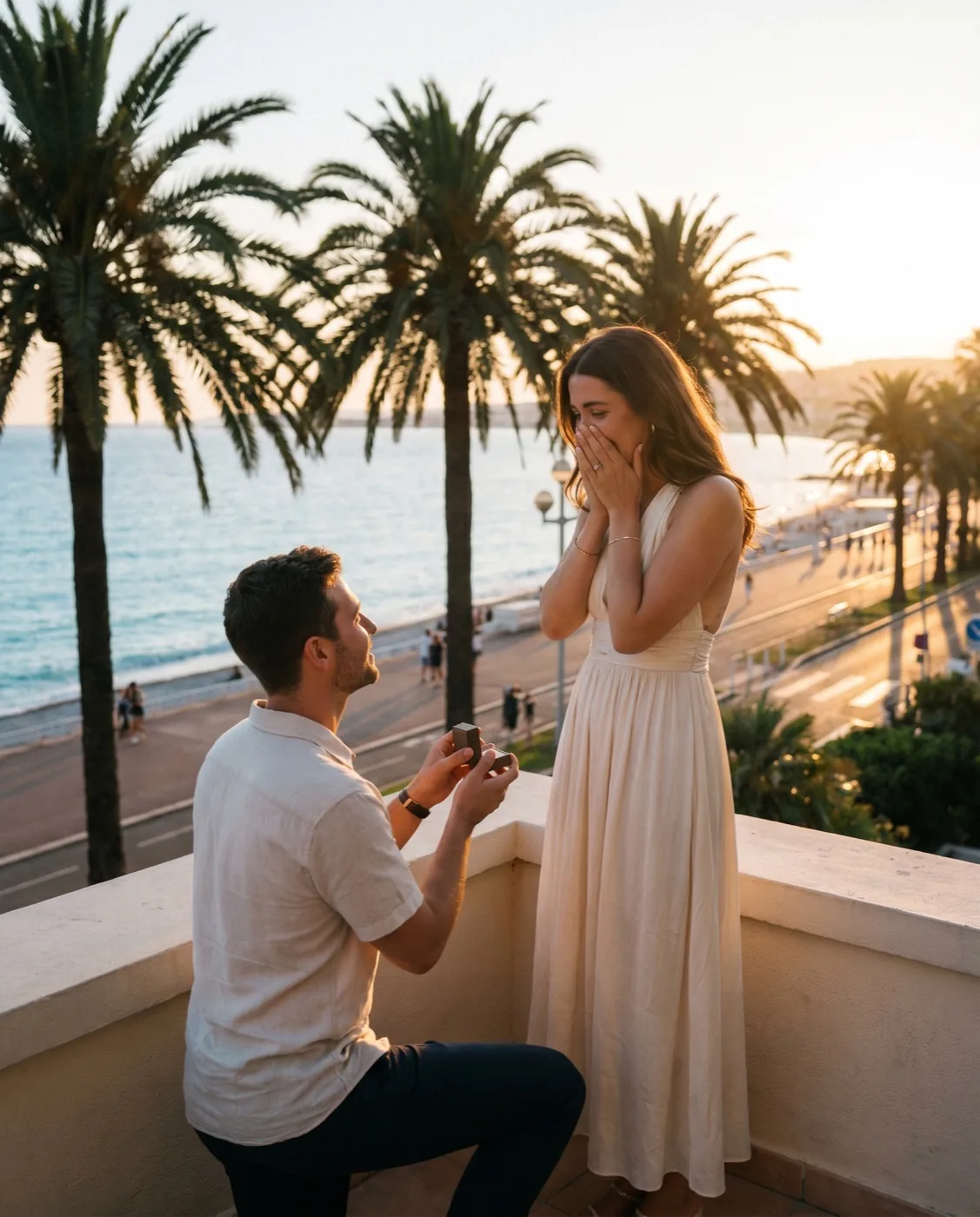 Surprise proposal photographer in Nice
